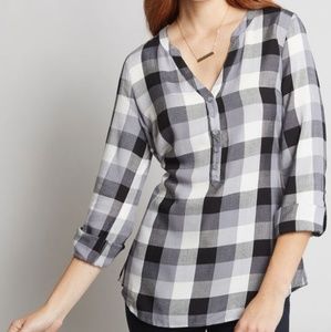 Modcloth Plaid Top
